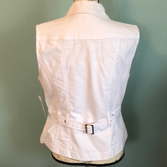 Live A Little White Jean Vest. Medium. - Picture 4 of 7